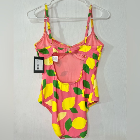 Kate Spade New York Lemon Print One Piece Swimsuit Sea Star Size Small - Picture 3 of 11
